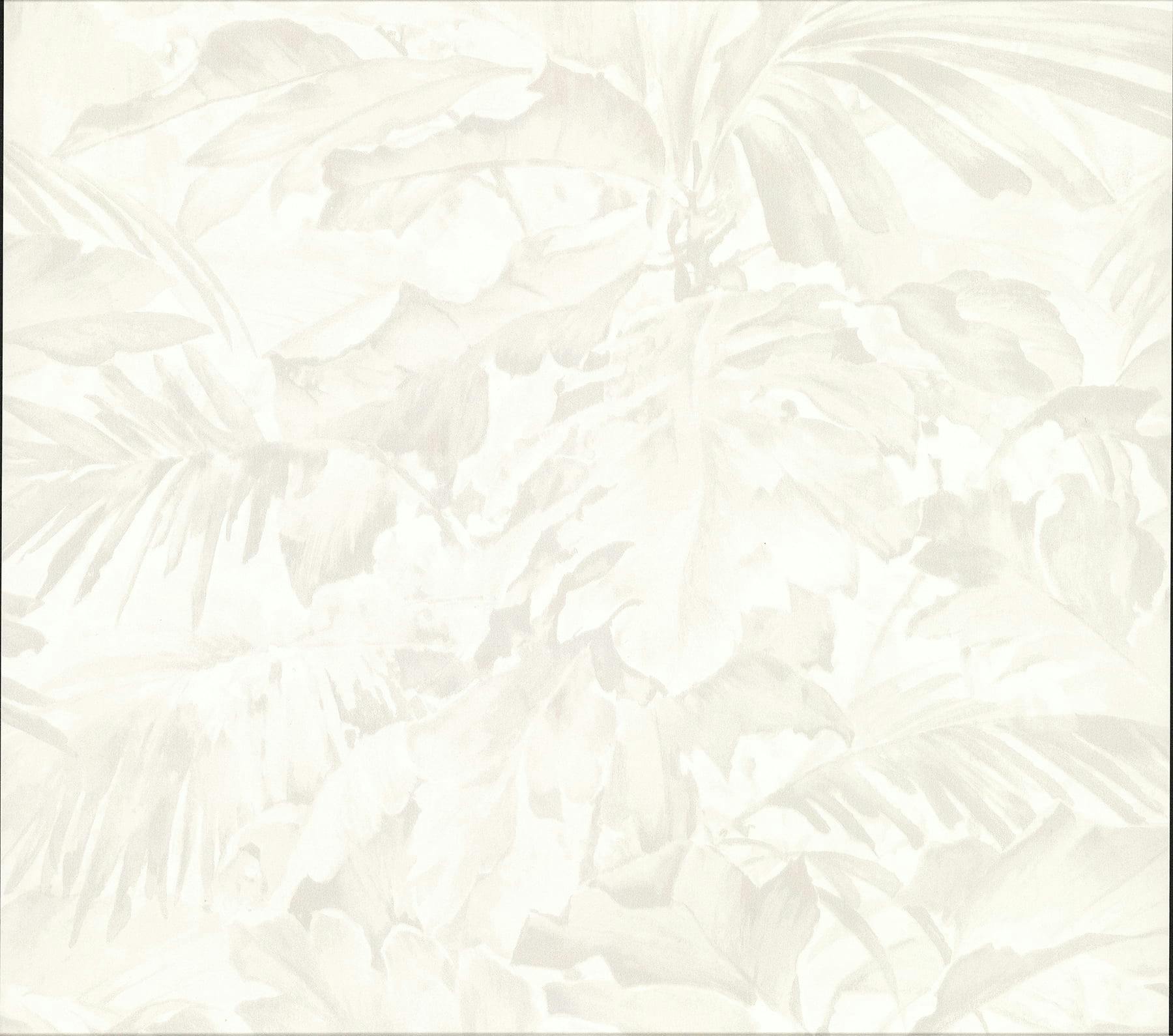 Elegant Ivory Satin Botanical Wallpaper, 21-in by 33-ft