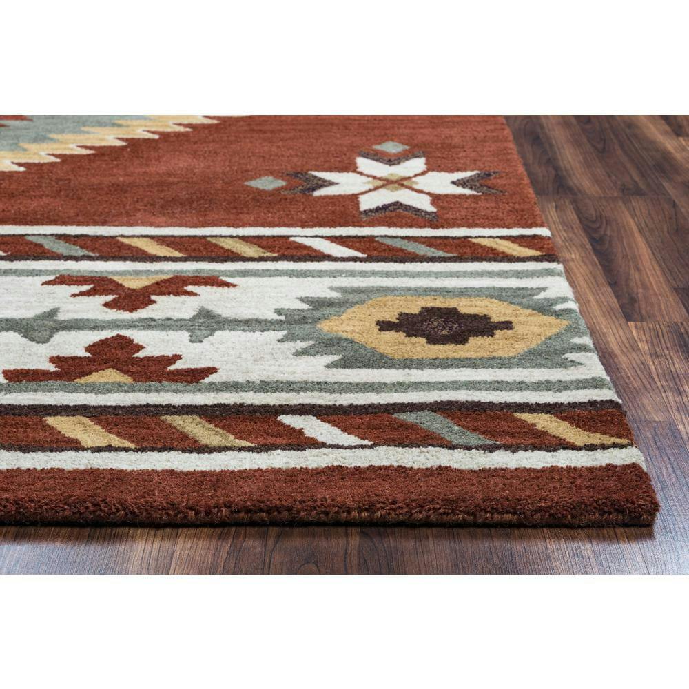 Rustic Red Hand-Tufted Wool Rectangular Rug - Easy Care 3' x 5'