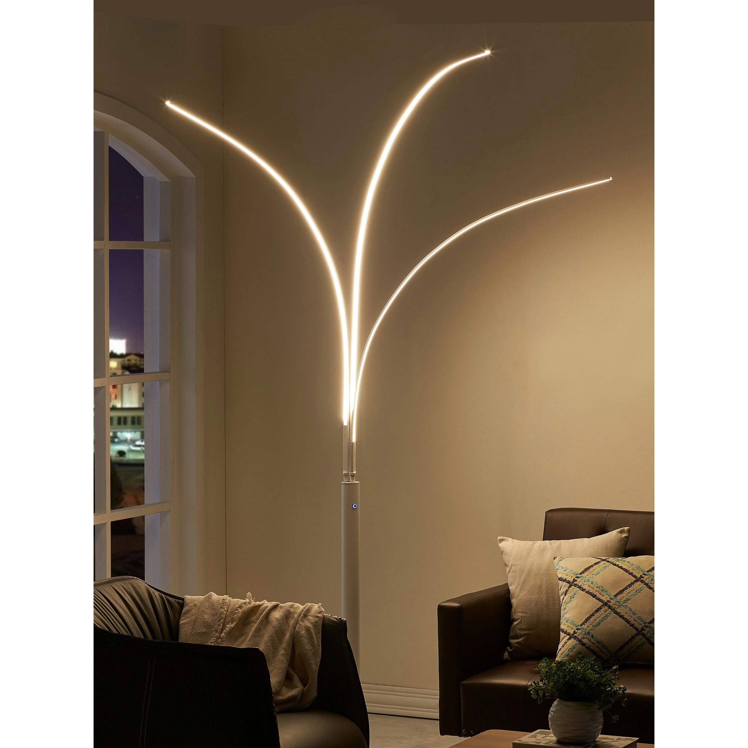 Aurora Adjustable 92" White LED Arch Tree Floor Lamp