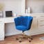 Modern Blue Velvet Task Chair with Gold Swivel Base