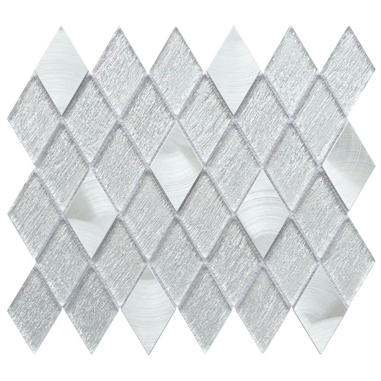 Ballagh Diamond Laminated Glass & Aluminum Mosaic Wall Tile 9.9"x12"