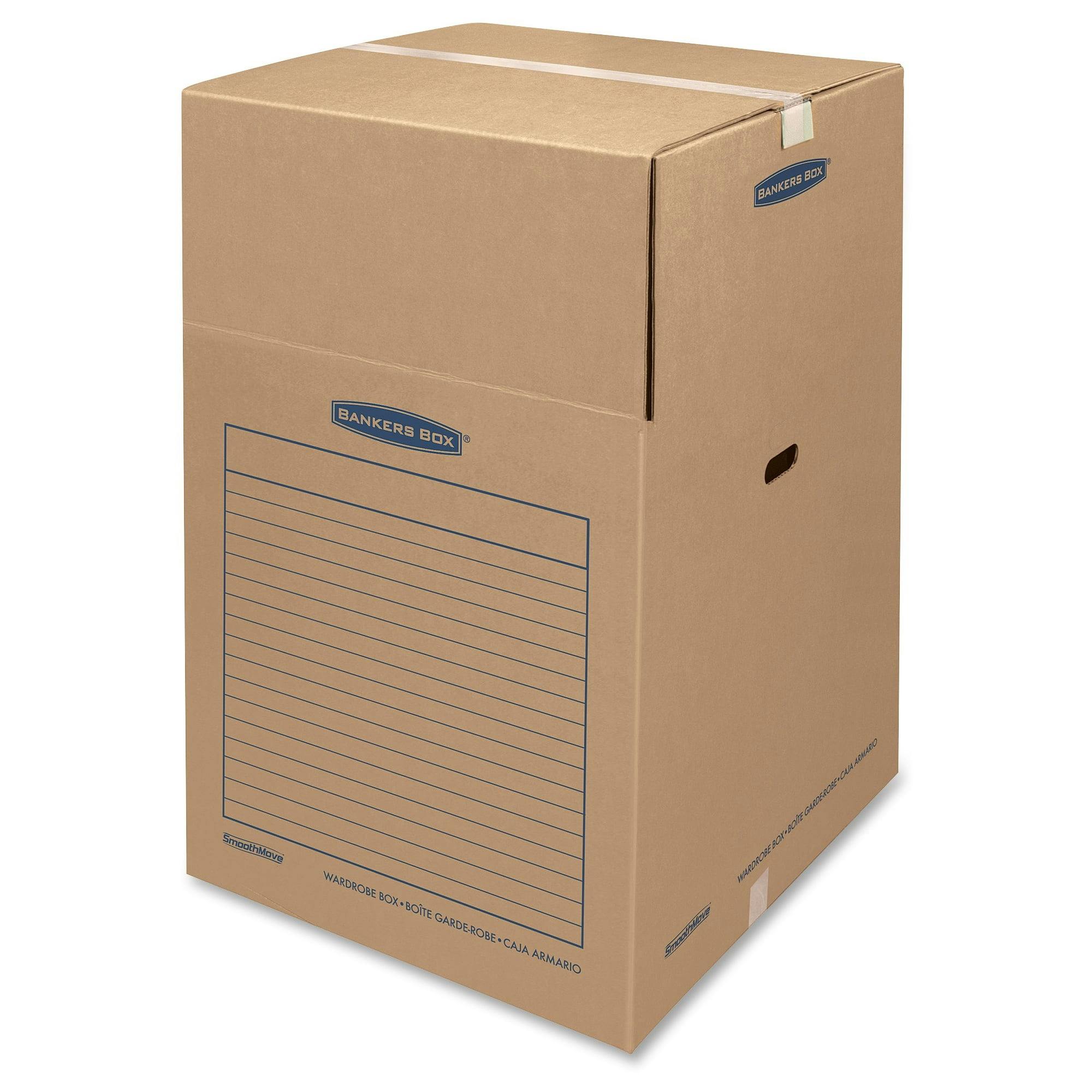 Eco-Friendly Kraft Corrugated Wardrobe Moving Box with Hanging Bar, 24.4"x40.2"