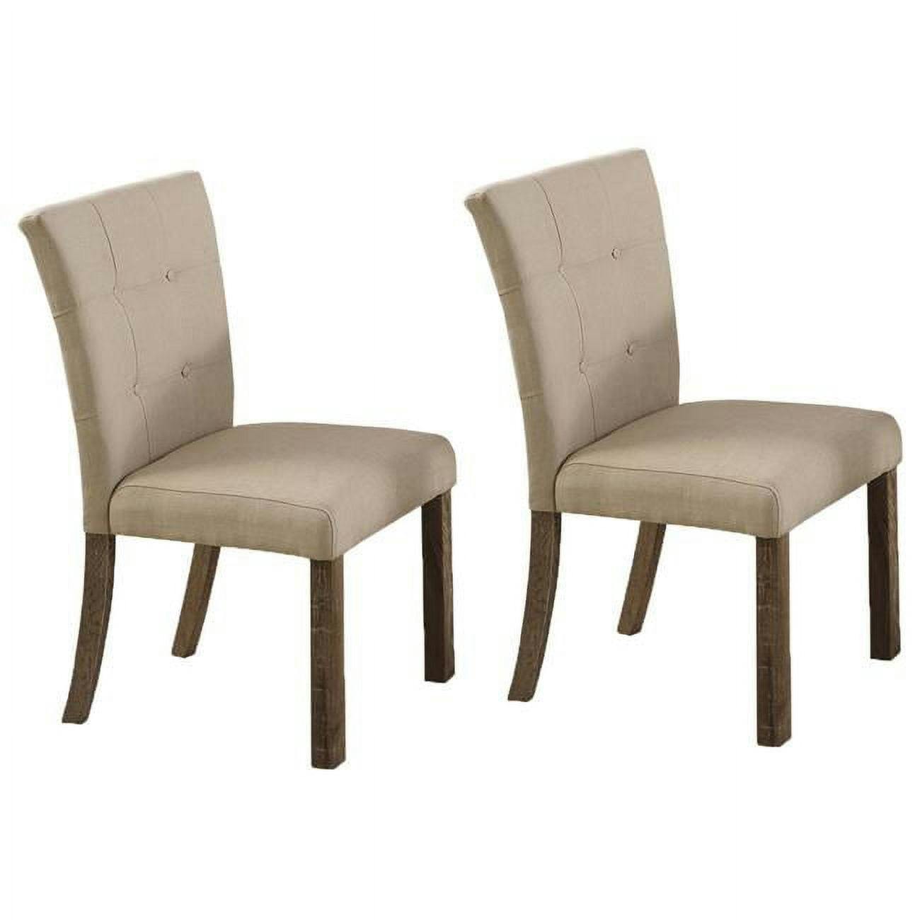 Hadley High-Back Parsons Side Chair in Light Gray & Beige, Set of 2