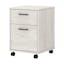Linen White Oak 2-Drawer Mobile Lateral File Cabinet with Locking Casters