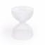 Nicholas Round White Metal and Glass Hourglass Side Table