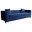 Cambridge 90.5'' Blue Velvet Contemporary Stationary Sofa