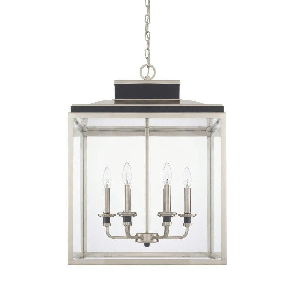 Tux 6-Light Black Tie and Clear Glass Transitional Chandelier