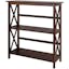 Contemporary Walnut Wood Bookcase with X-Design Doors