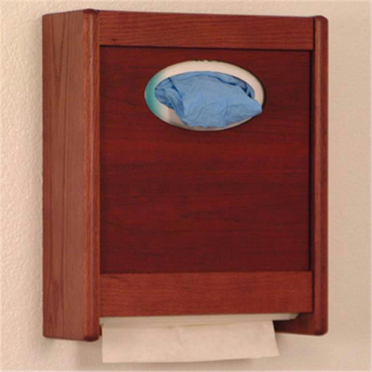 Elegant Mahogany Combo Towel Dispenser & Tissue Box Holder