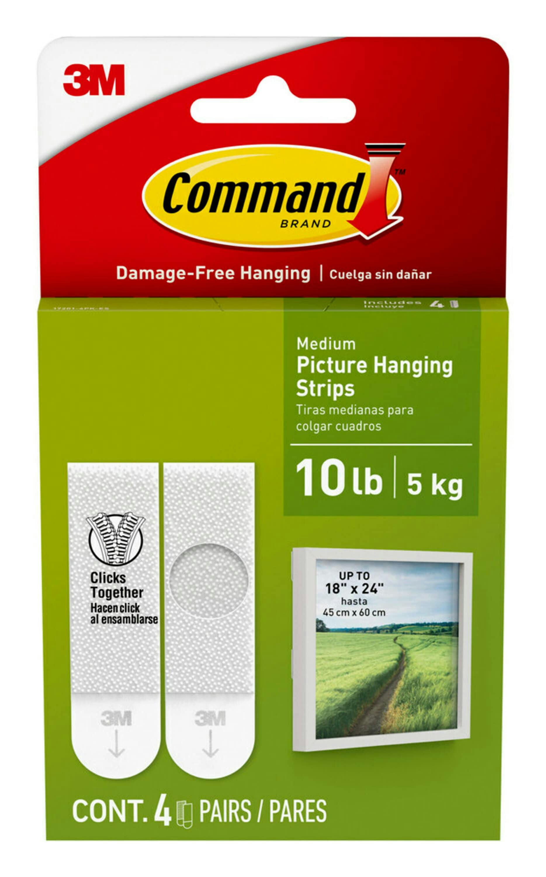Command Damage-Free Medium White Picture Hanging Strips, 4-Pack