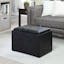 Versatile Black Faux Leather Storage Ottoman with Serving Tray