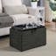 Modern Dark Charcoal Gray Fabric Storage Ottoman with Reversible Tray, 23"
