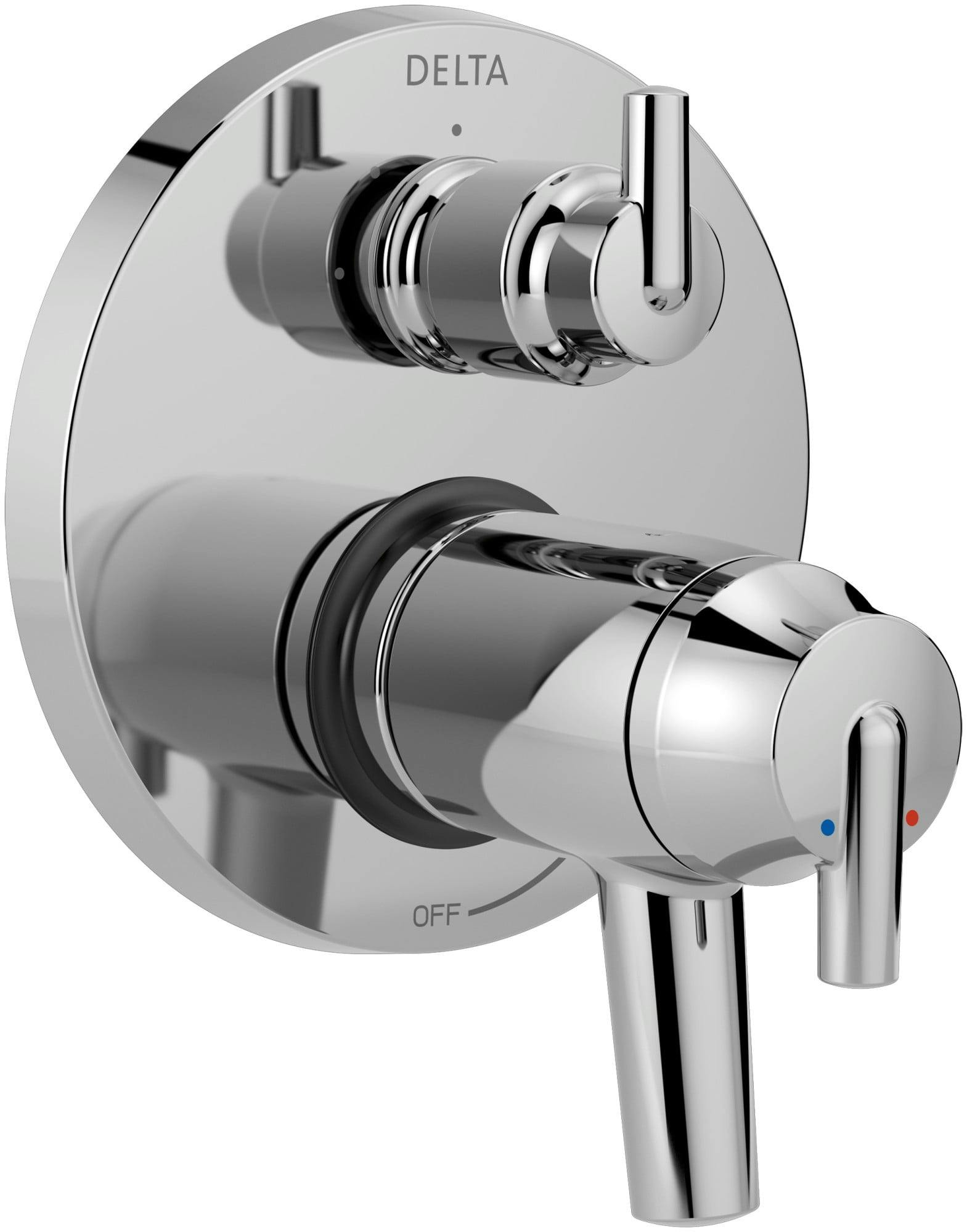 Contemporary Stainless Steel Wall-Mounted Shower Trim with Integrated Diverter