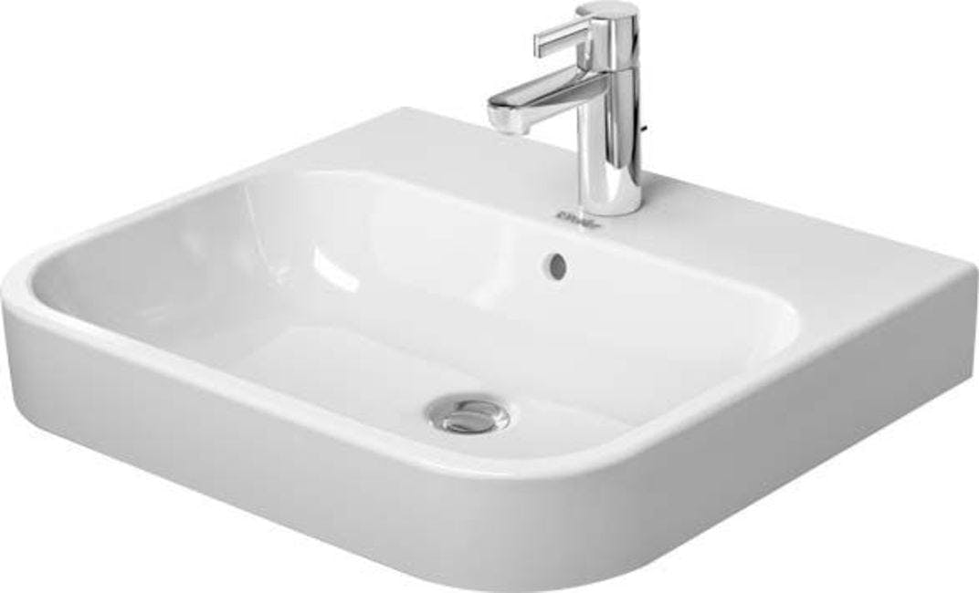 Modern Rectangular Ceramic Wall Mount Bathroom Sink in White