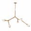 Blossom Natural Aged Brass 5-Light LED Island Pendant with Frosted Glass