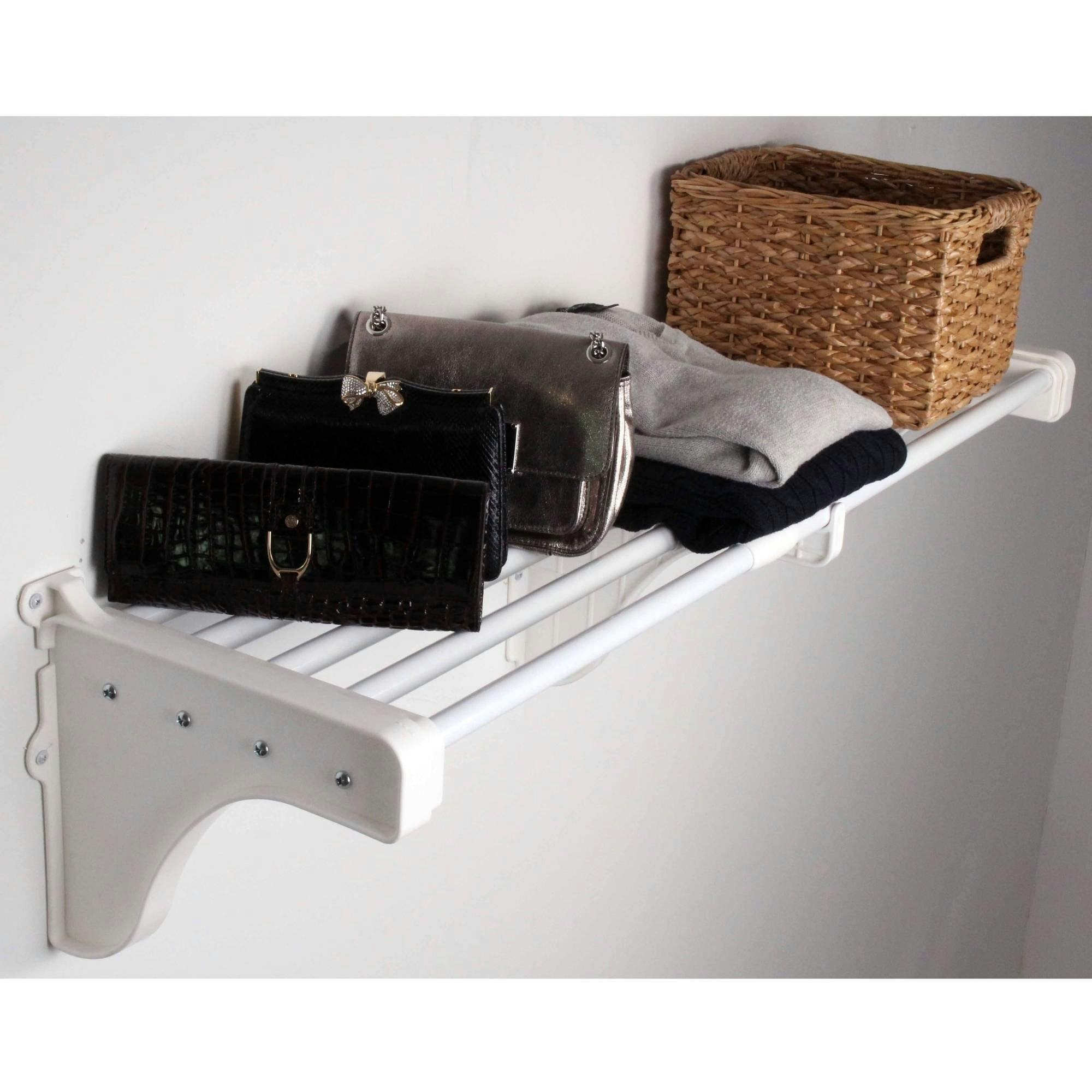 Expandable White Steel Wall Shelf for Versatile Storage, 50"W