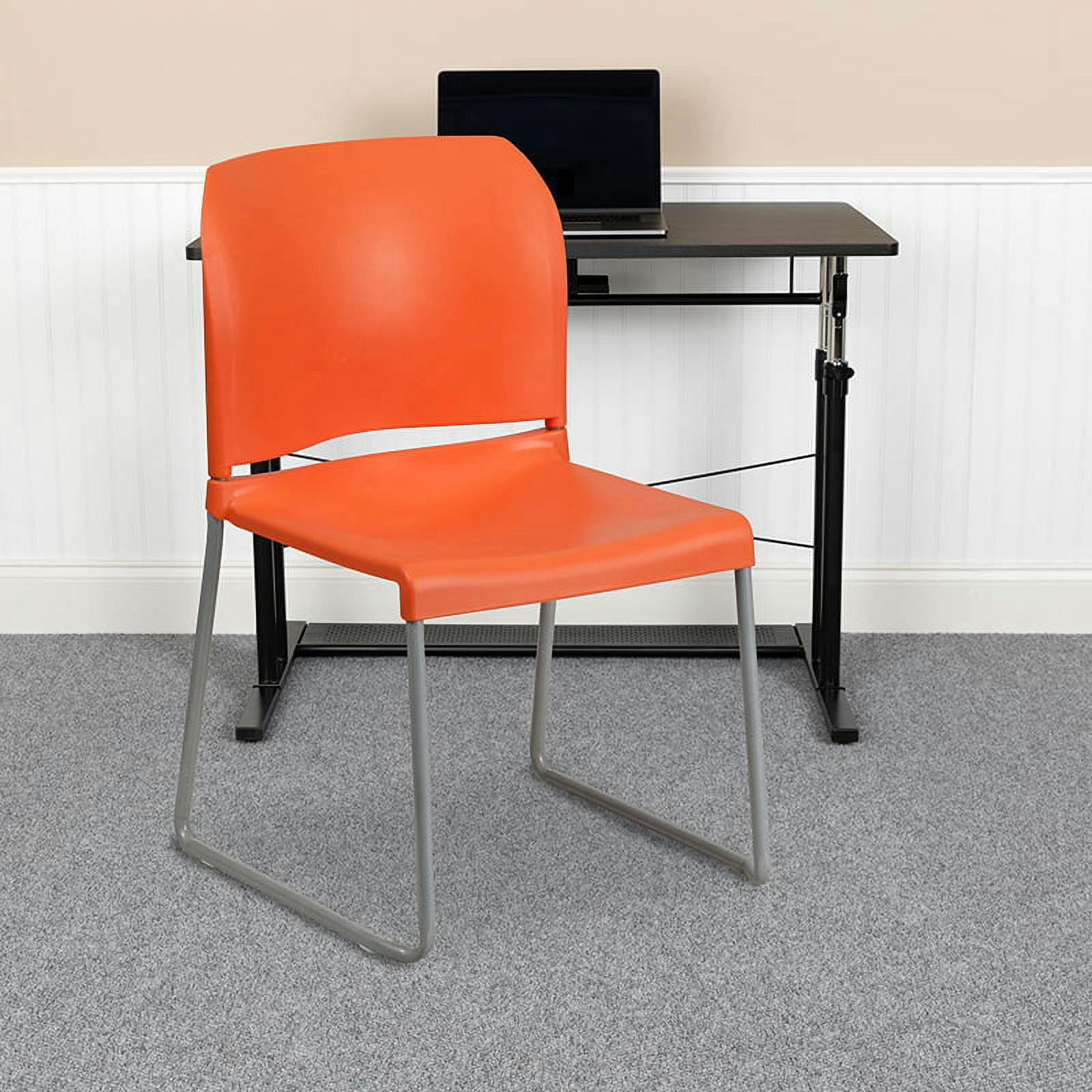 Hercules 880 lb. Capacity Orange Metal Stack Chair with Sleek Design