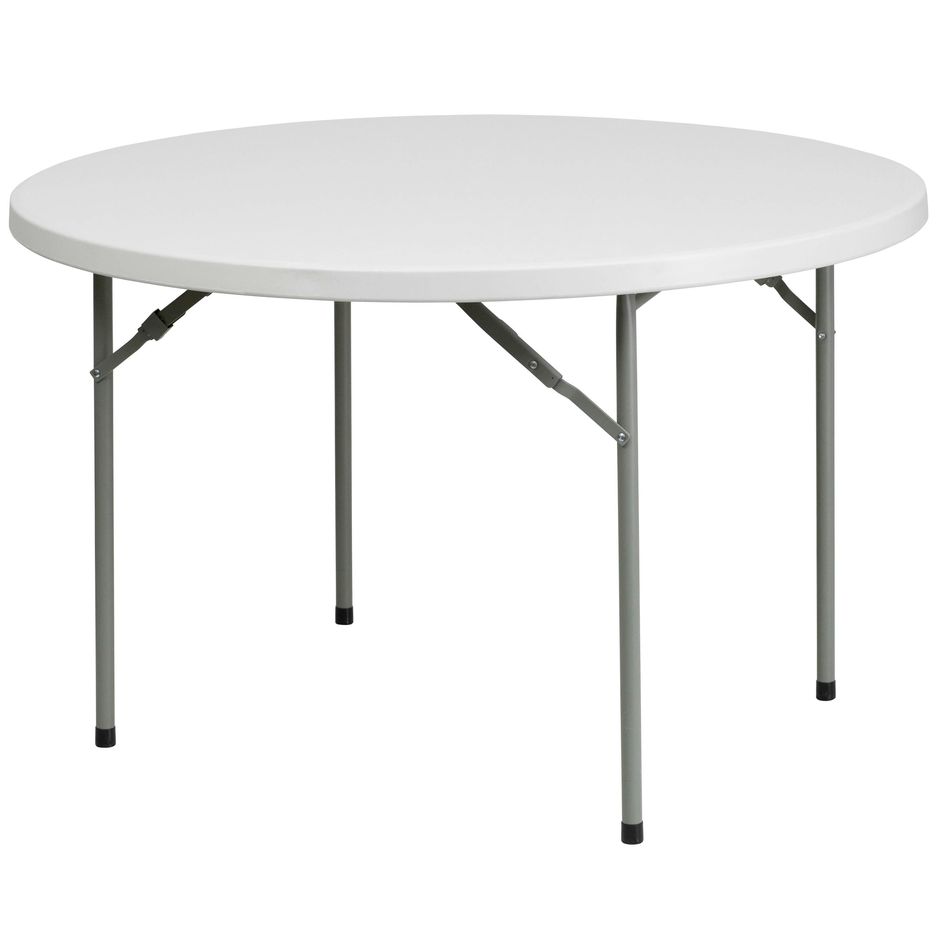 Granite White 48" Round Patio Table with Metal Frame