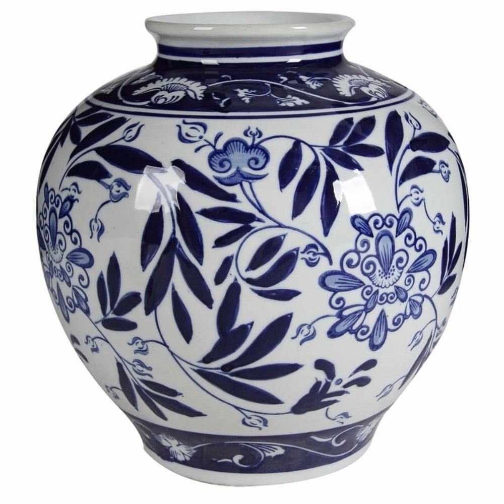 Classic Blue and White Porcelain Bouquet Vase - 9"
