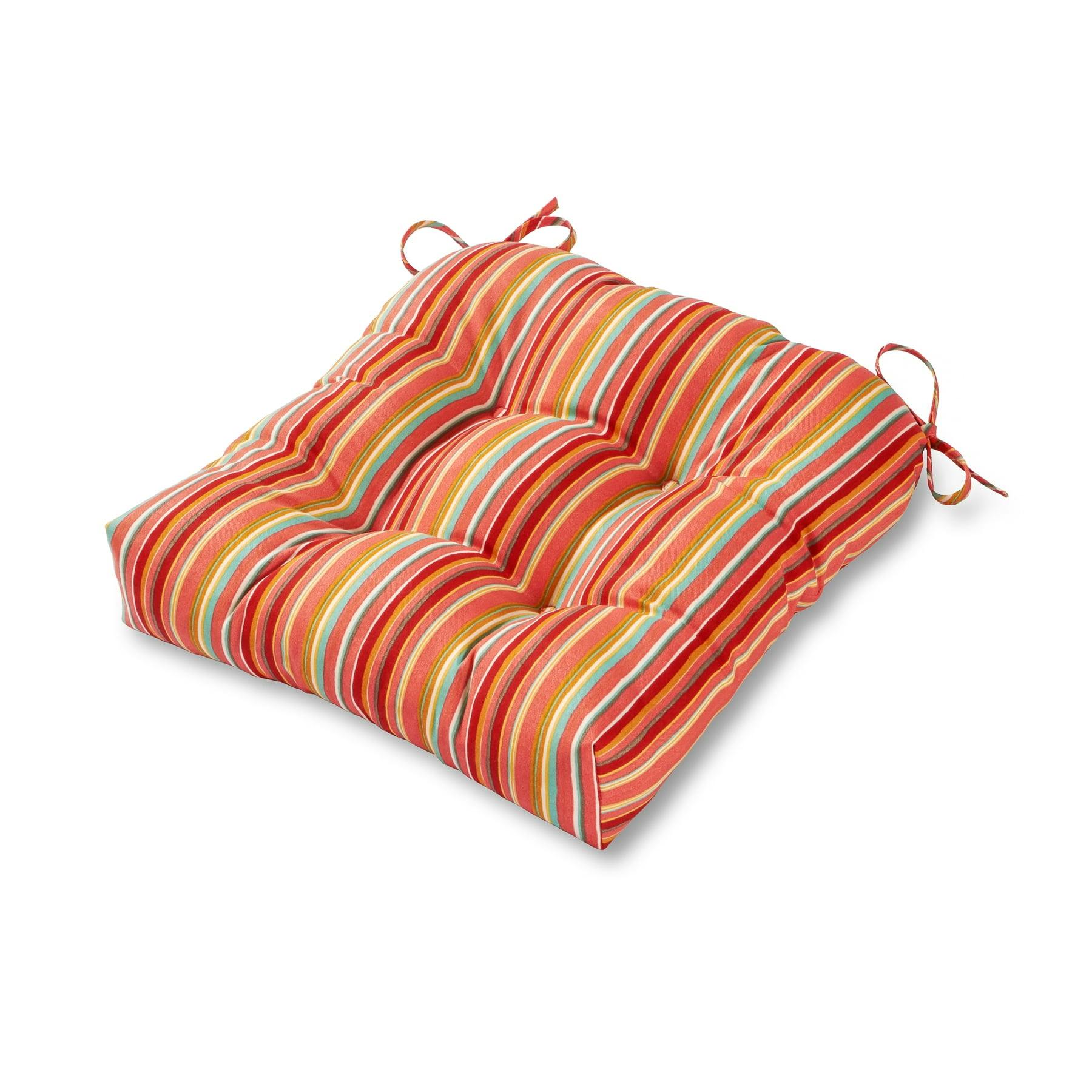 Watermelon Stripe 20" Square Outdoor Dining Chair Cushion
