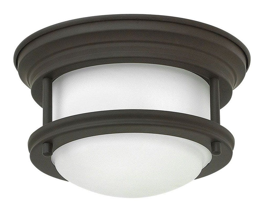Etched Opal Glass Drum Ceiling Light in Oil Rubbed Bronze