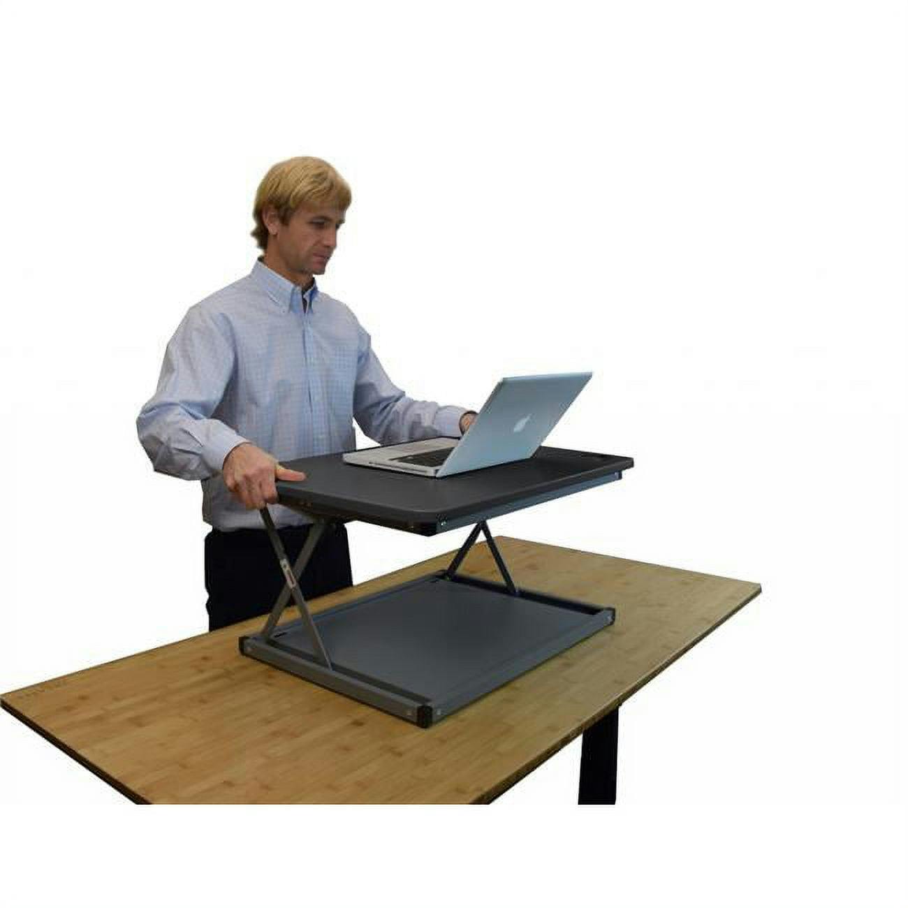 Compact Black Adjustable Standing Desk Converter with Easy Lift