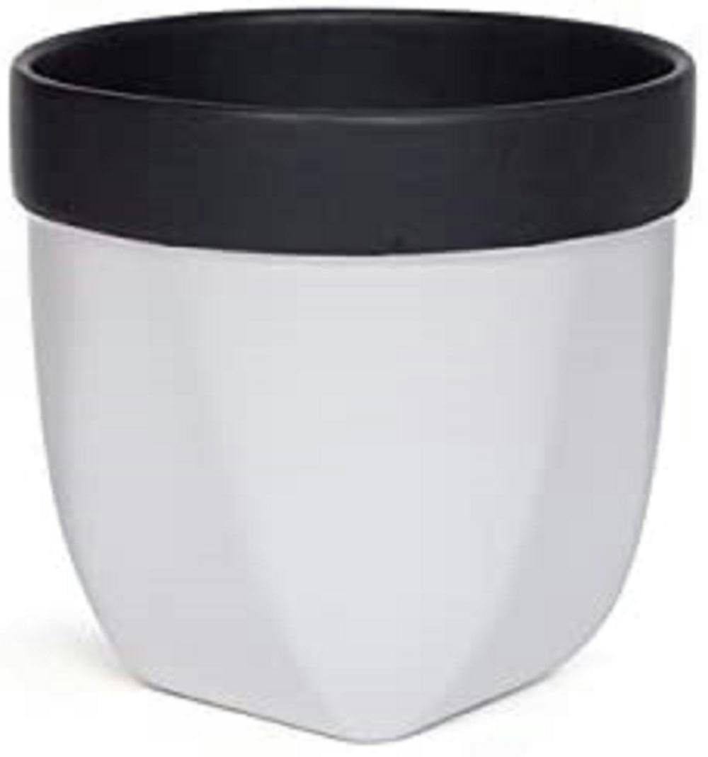Modern Black & White Ceramic Tabletop Planter, 5"x4.75"