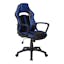 Influx Modern Black and Blue Faux Leather Gaming Chair with Lumbar Support
