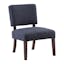 Jasmine Navy Fabric and Espresso Wood Elegant Side Chair