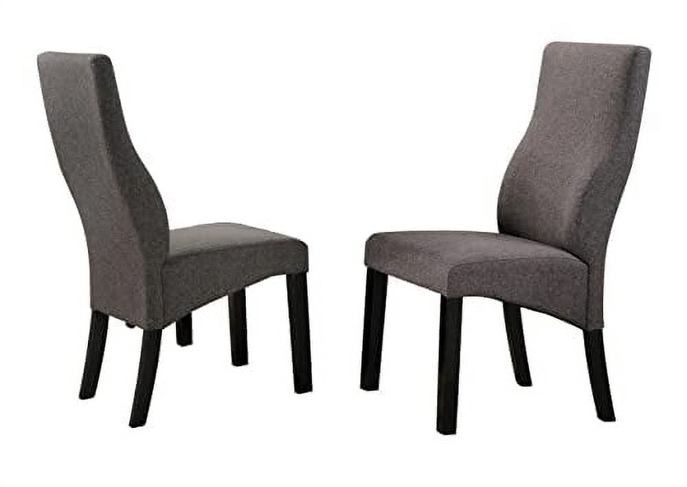 Elegant Gray Upholstered Parsons Side Chair with Solid Wood Legs