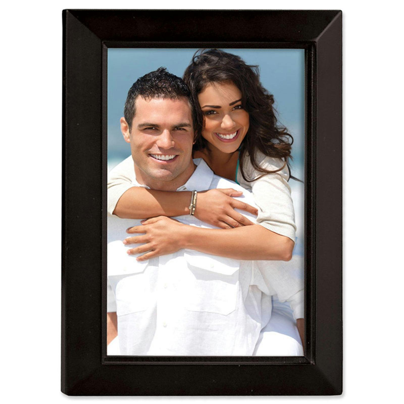 Classic Beveled Walnut Brown 5x7 Wood Picture Frame
