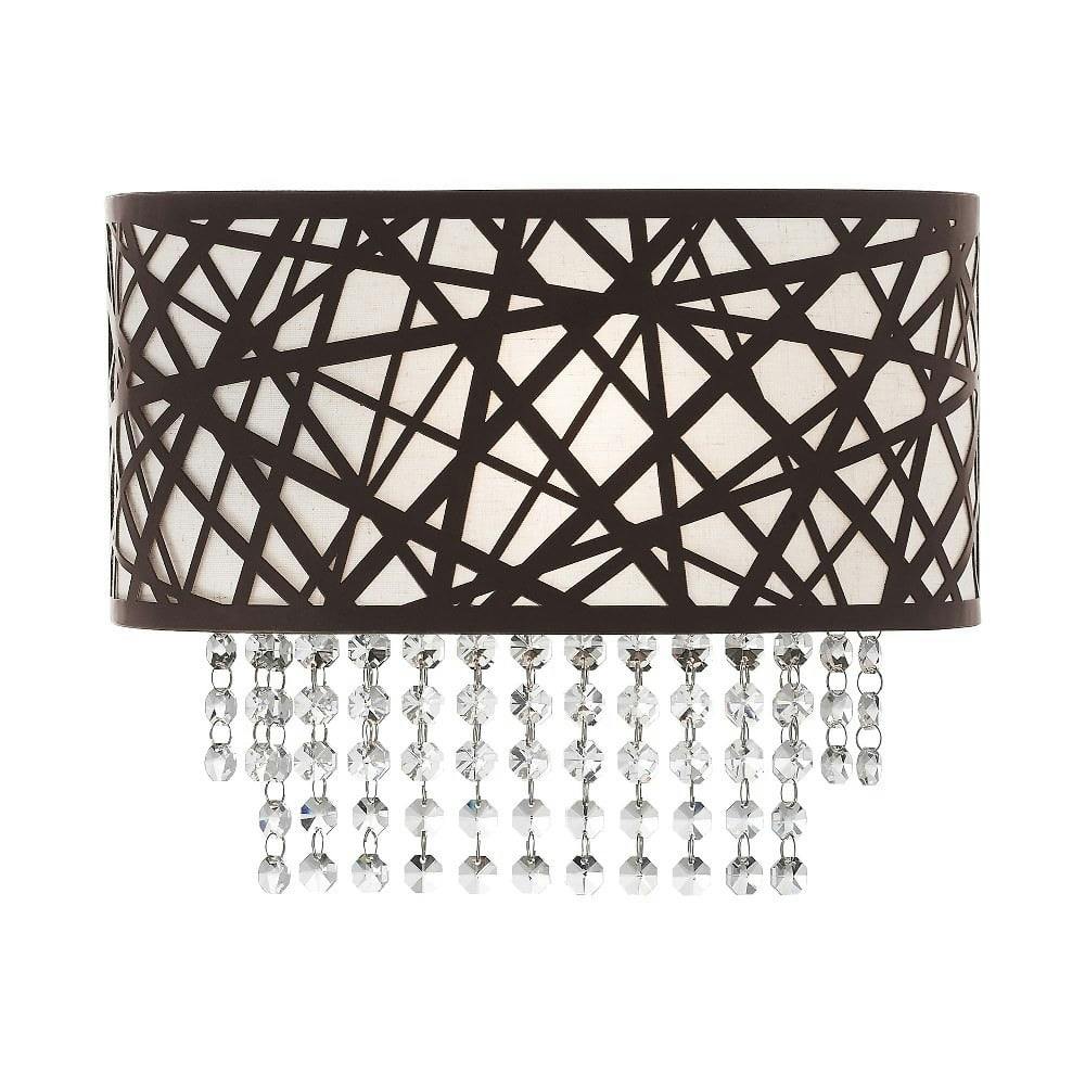 Allendale Bronze Bird Nest-Inspired 1-Light Wall Sconce with Crystal Accents