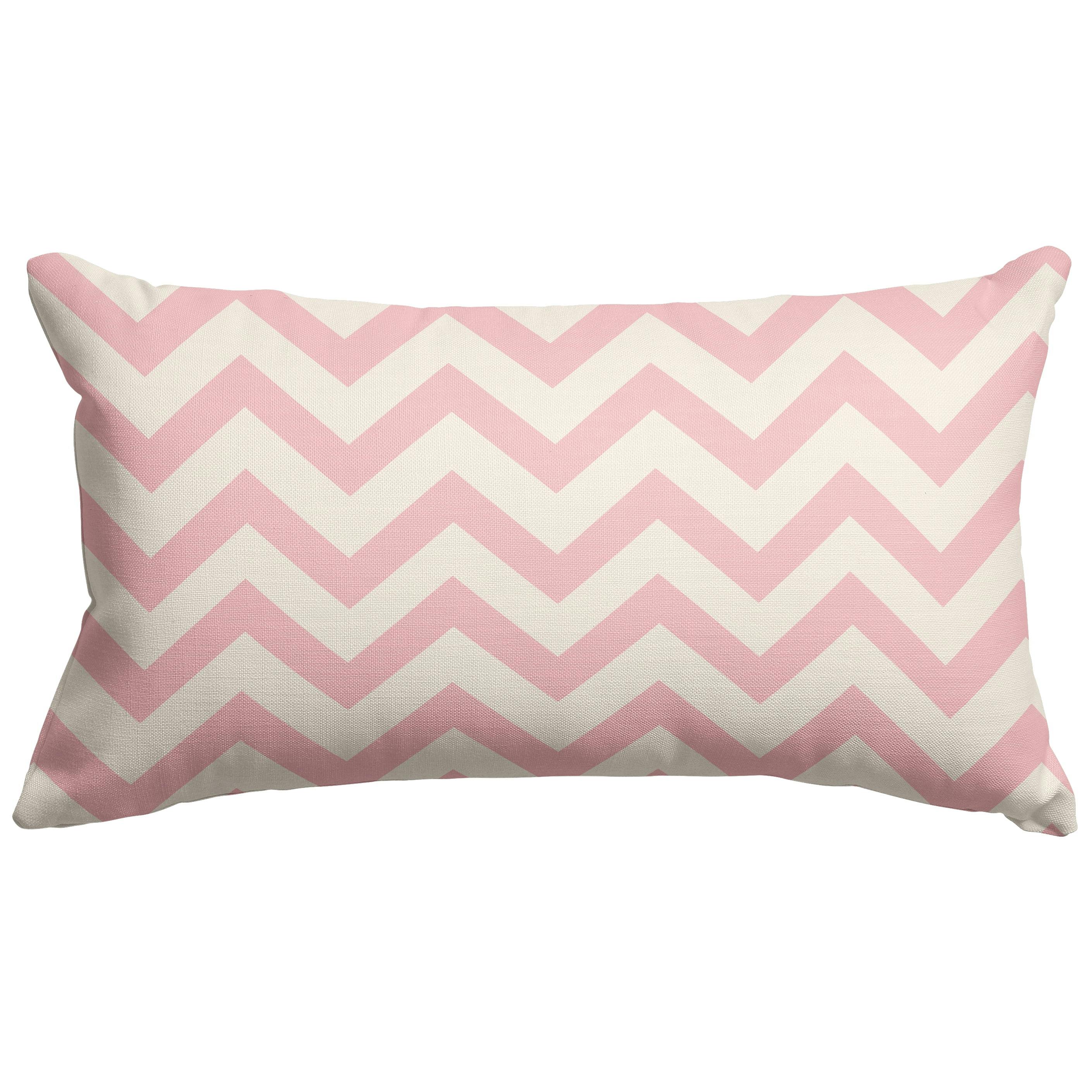 Baby Pink Chevron Comfy Cotton Small Throw Pillow