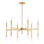 Satin Brass 12-Light Taper Candle Chandelier with Adjustable Height