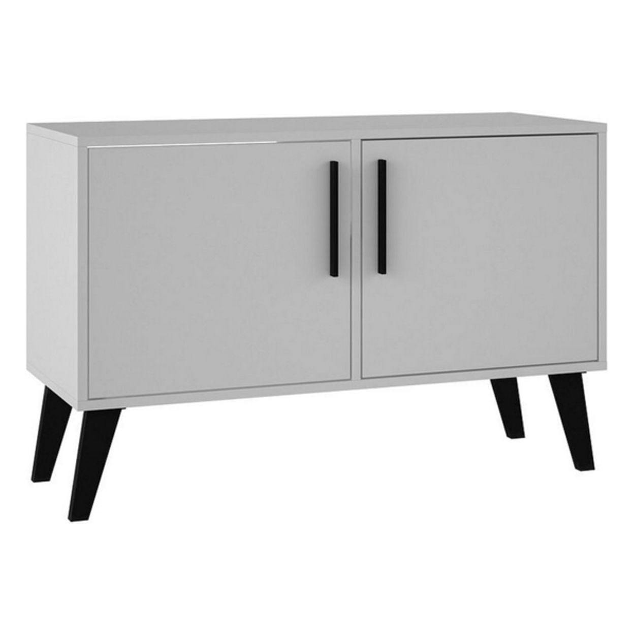 Amsterdam Chic Mid-Century Modern White Wood Console with Storage