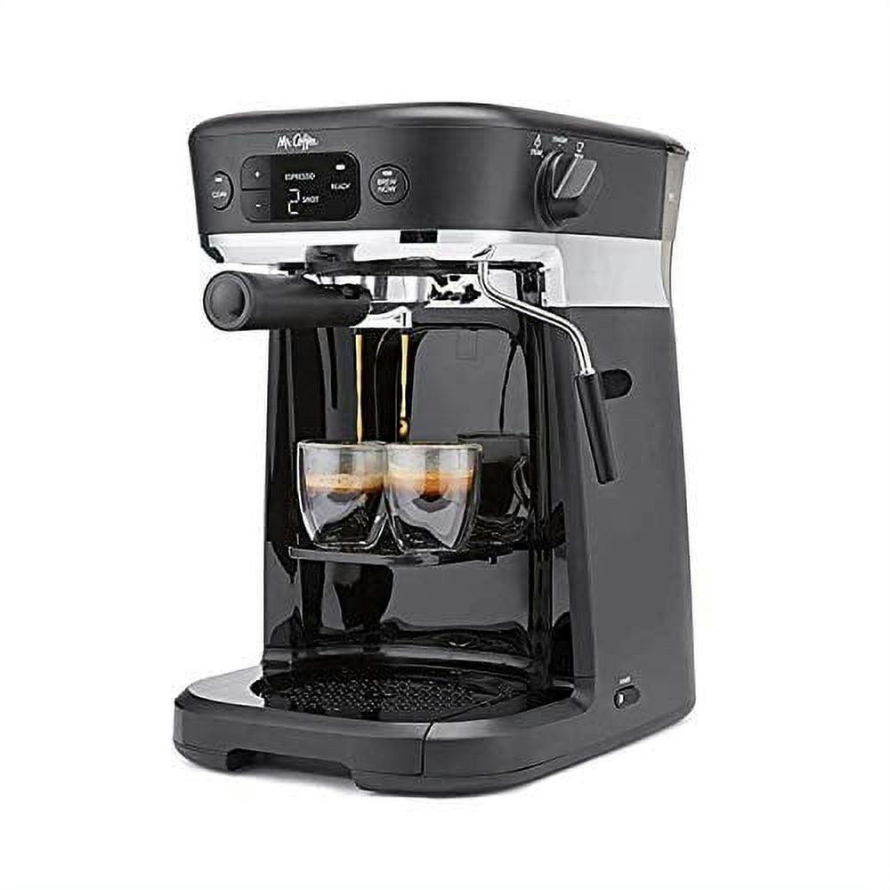 Compact All-in-One Espresso and Coffee Maker with Milk Frother, Black