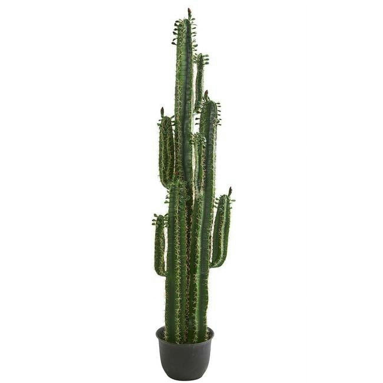 Lifelike Green Spined 6.5-ft Outdoor Potted Cactus