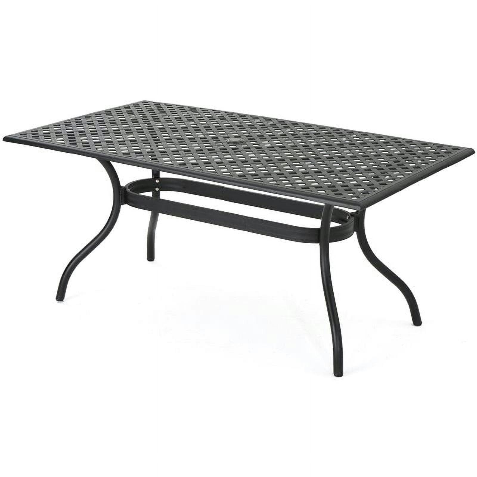 Cayman 68" Black Sand Cast Aluminum Outdoor Dining Table