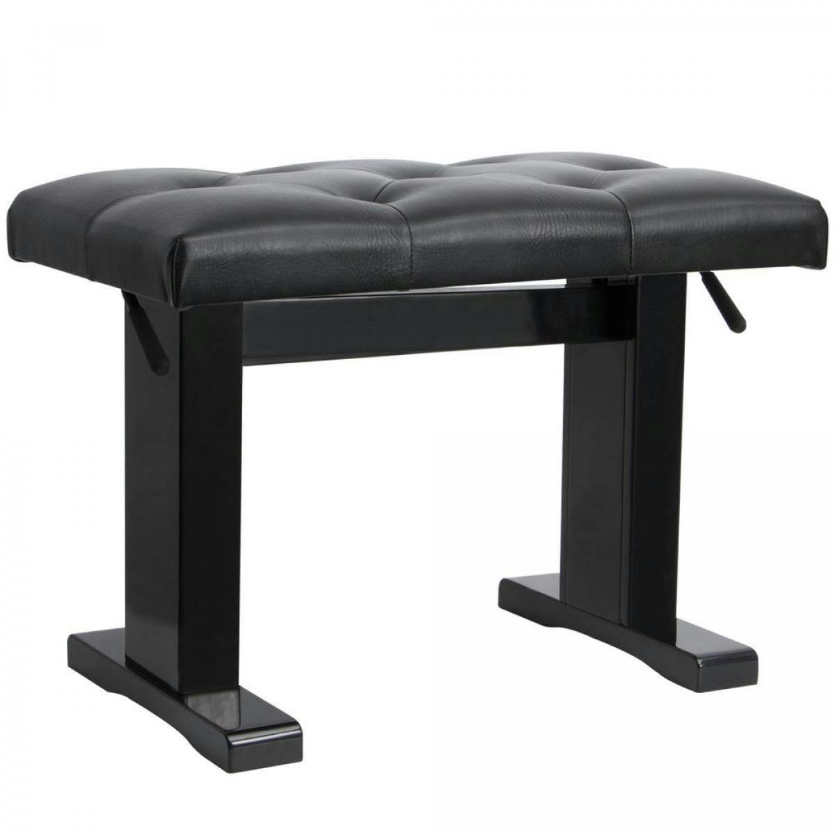 Elegant Adjustable Gloss-Black Hydraulic Piano Bench