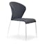 Modern Graphite Linen and Metal Upholstered Side Chair