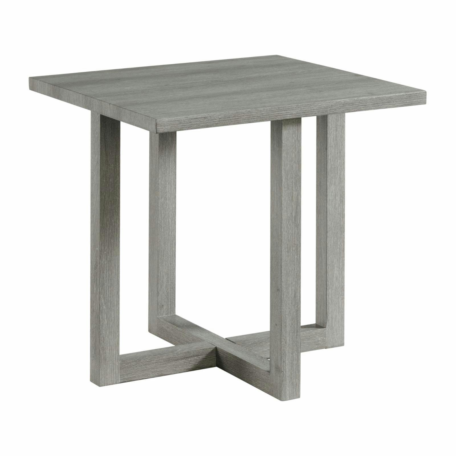 Transitional Dawson Square End Table in Weathered Gray Wood