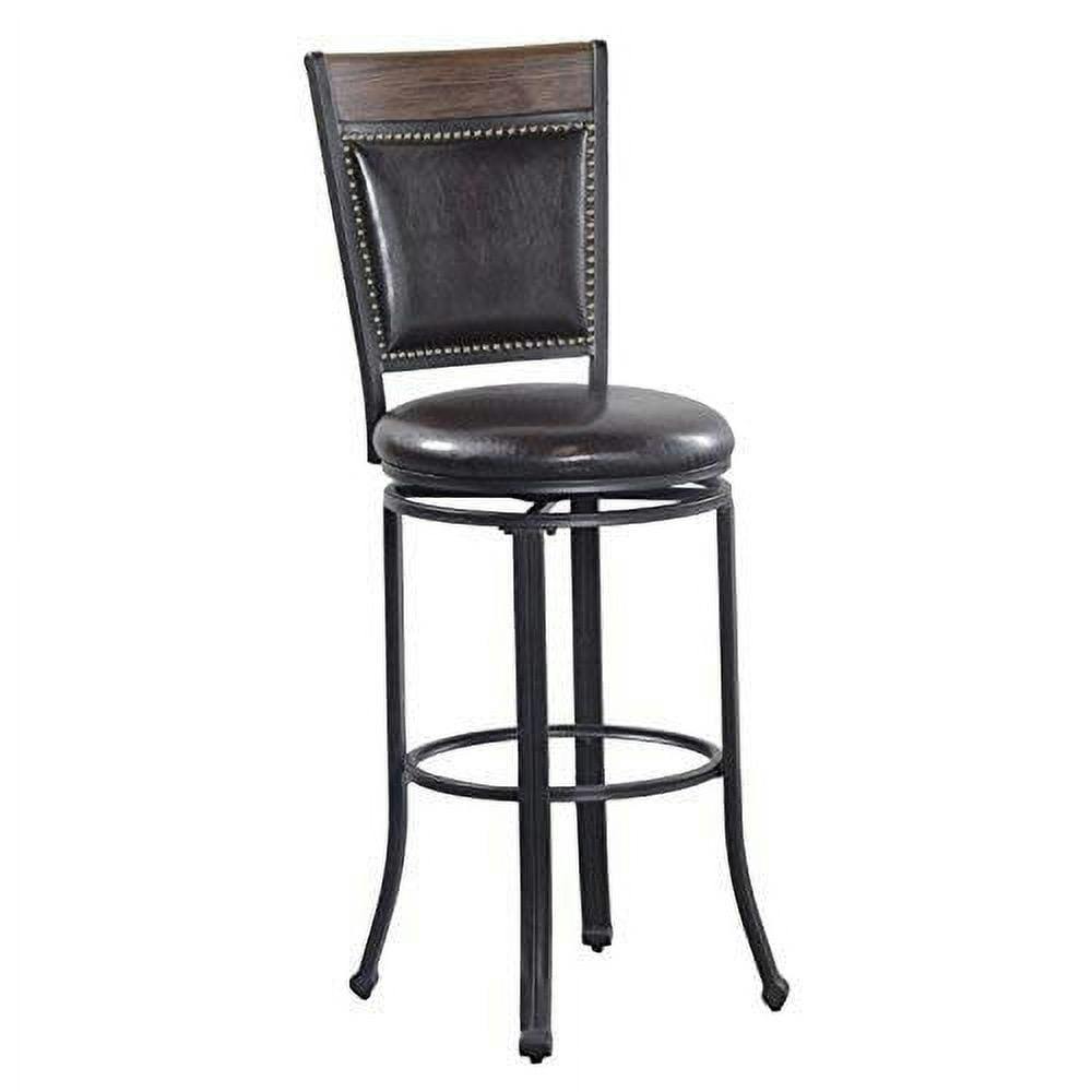 Franklin 30'' Swivel Bar Stool with Dark Brown Faux Leather