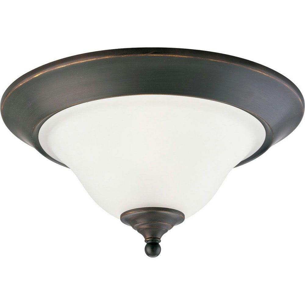 Trinity 15" Brushed Nickel Bowl Ceiling Fixture with Etched Glass