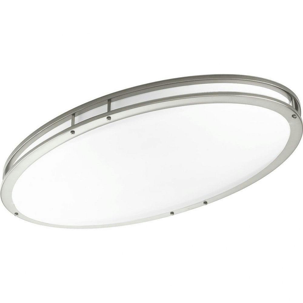 Brushed Nickel 18" LED Modern Close-to-Ceiling Light with White Acrylic Diffuser