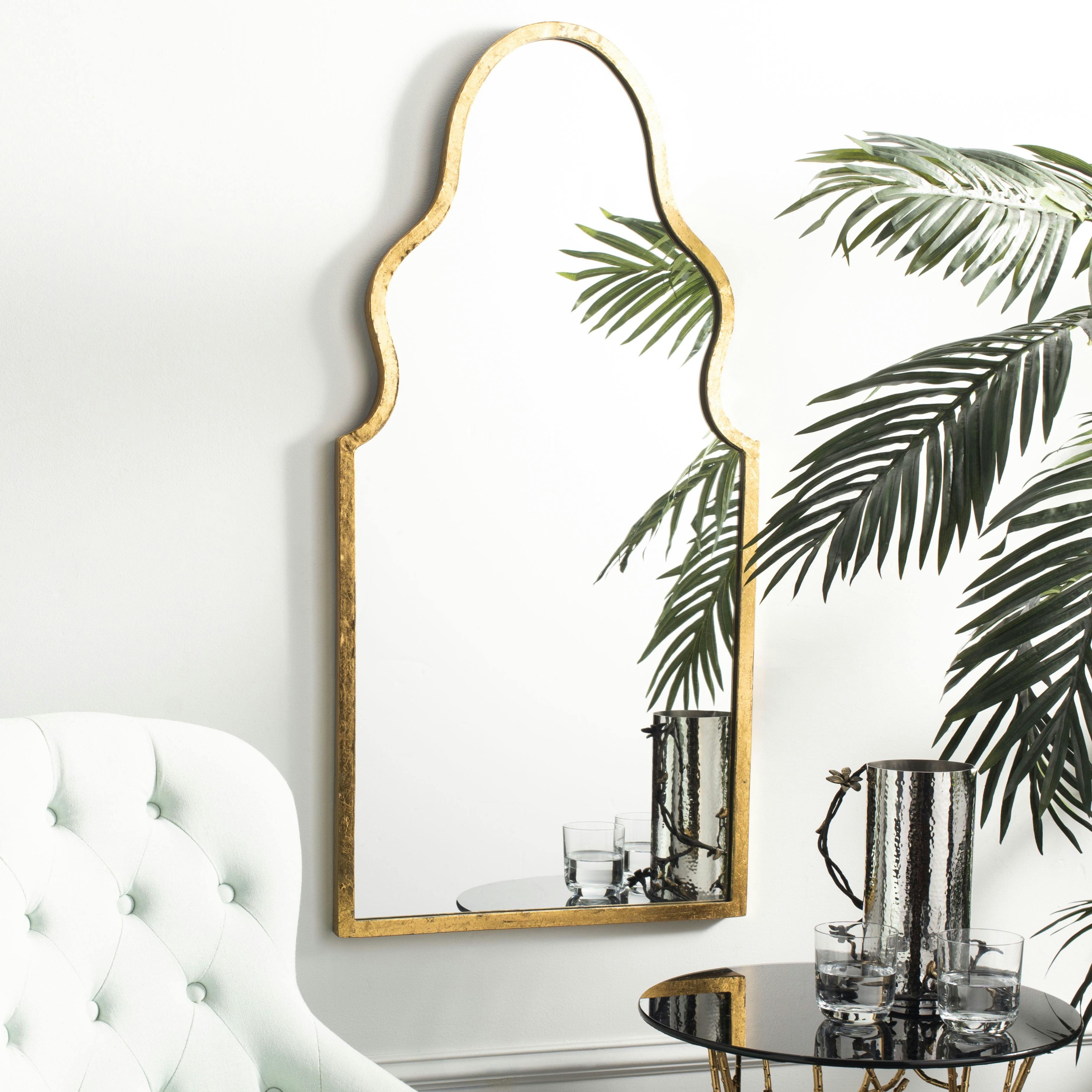 Contemporary Moroccan-Inspired Gold Rectangular Vanity Mirror