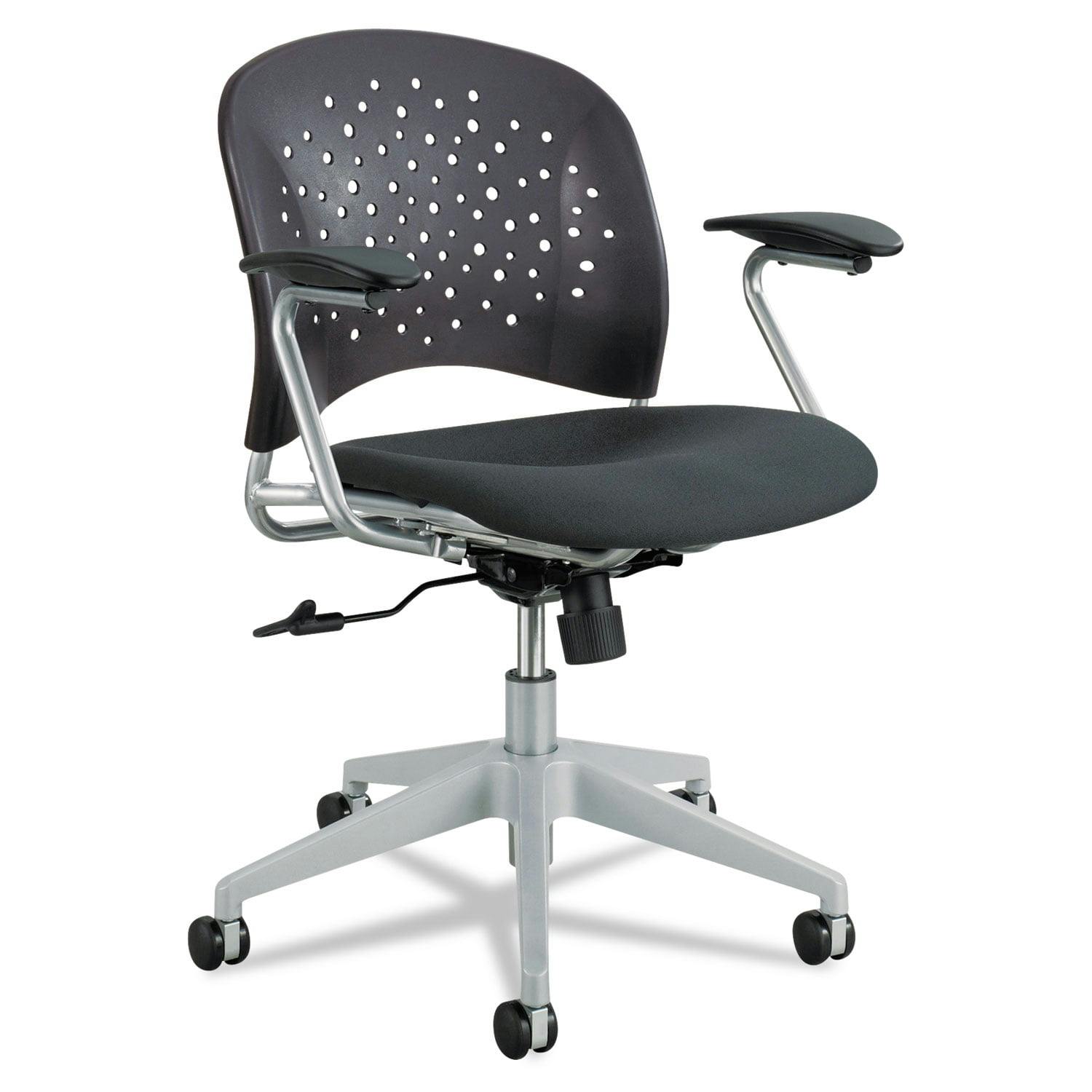 Reve Round Back Task Chair with Adjustable Arms in Black