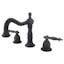 Elegant Traditional Brushed Brass Widespread Lavatory Faucet
