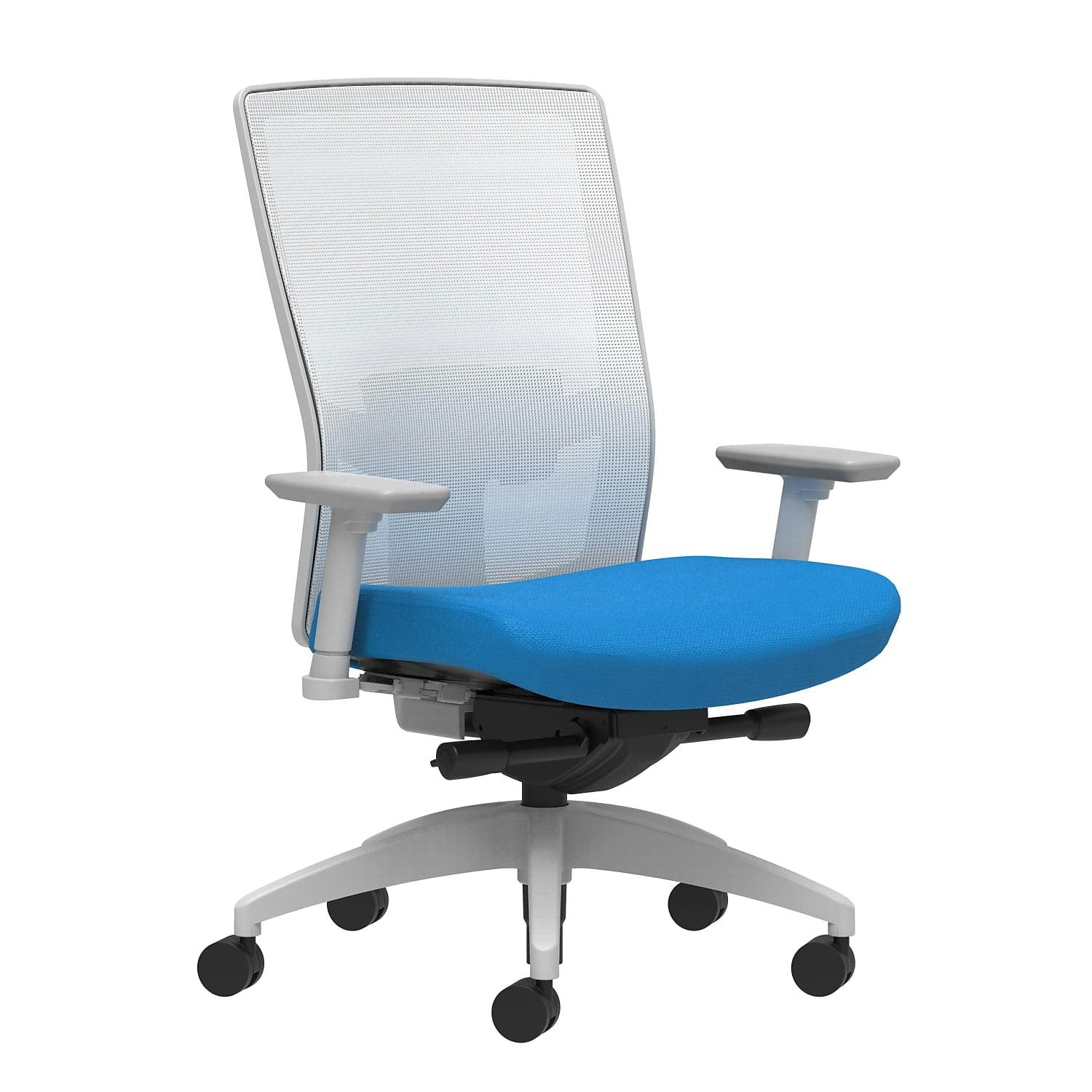 Cobalt Fabric Adjustable Task Chair with Titanium Frame