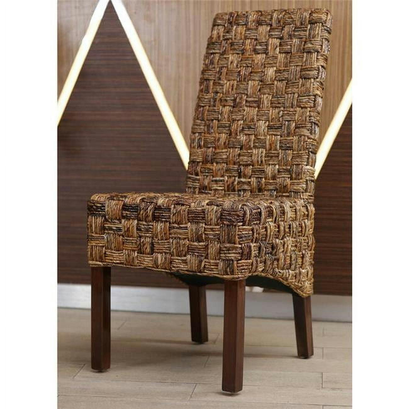 Parsons High Side Chair in Salak Brown with Mahogany Frame