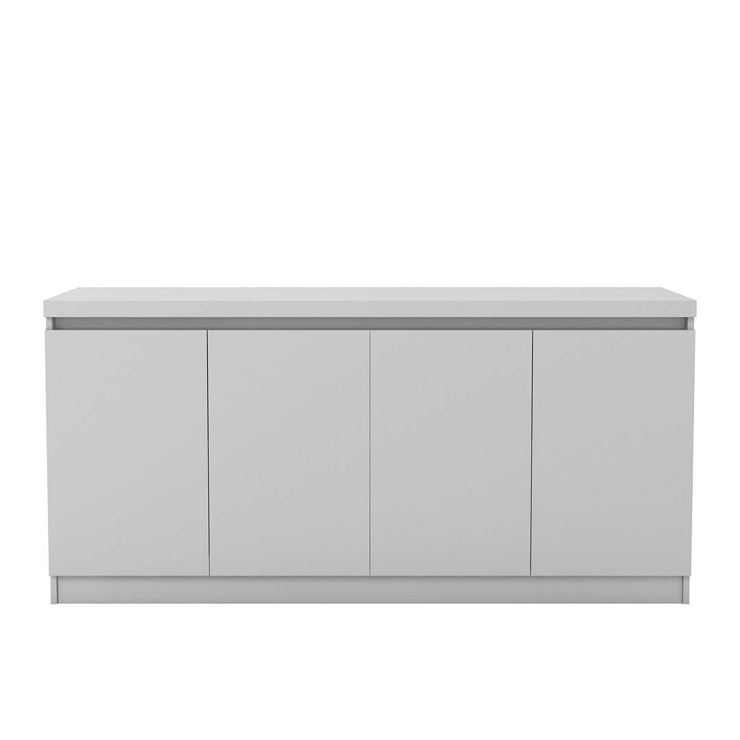 Viennese White Gloss 62'' Modern 6-Shelf Buffet Cabinet